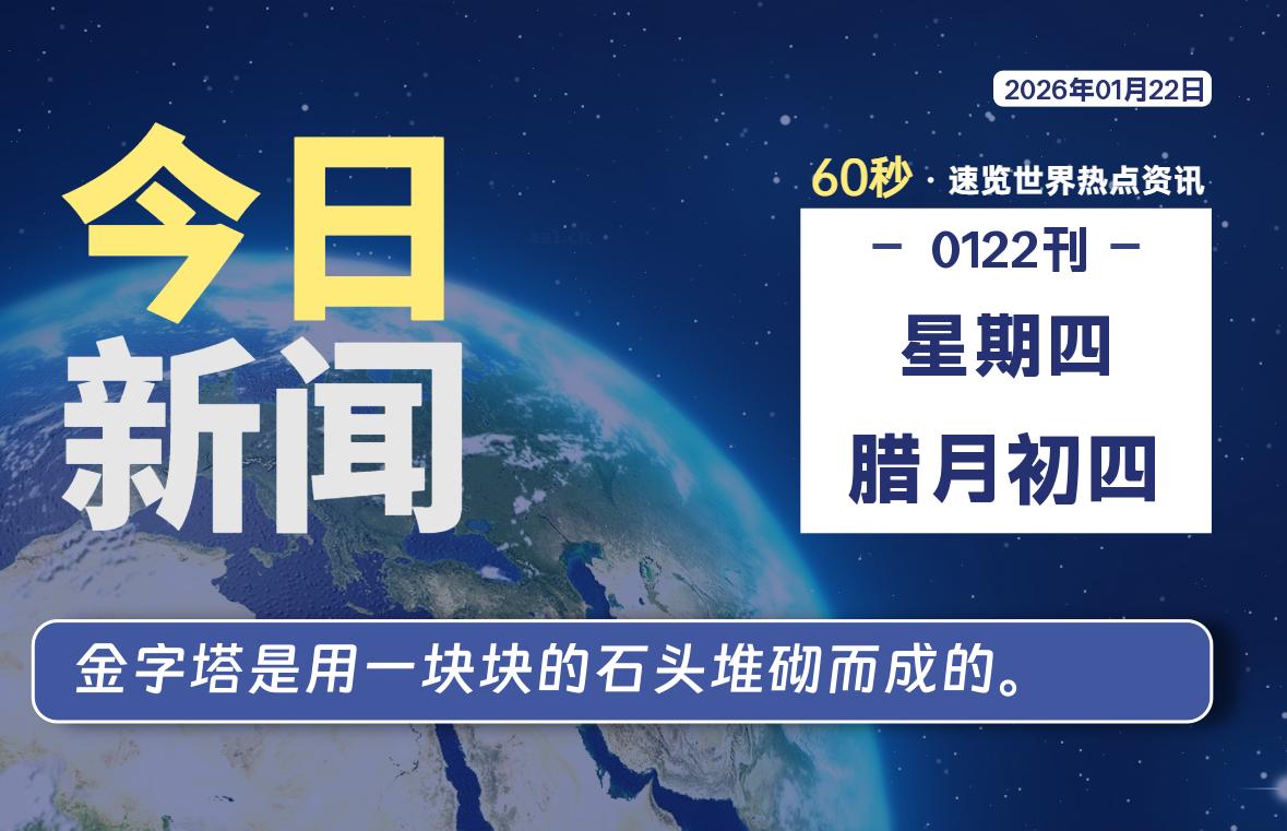 01月22日，星期四, 每天60秒读懂全世界！-柯南小站-大学生学习宝库（knxz.top）